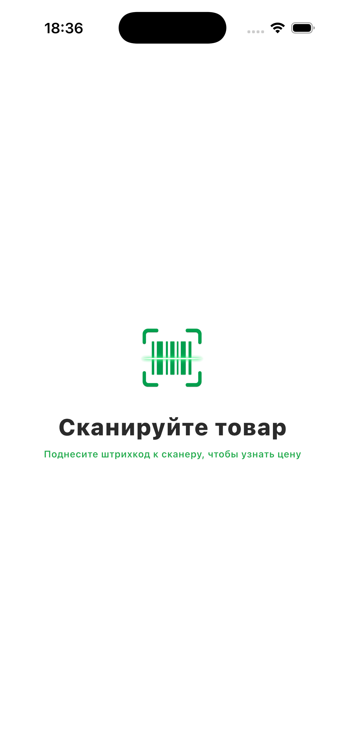 Экран ожидания сканирования